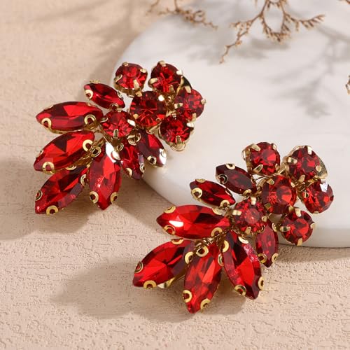 2 piezas Pinzas de Pelo Doradas con Rhinestones Rojos Pequeños para Mujer miniatura 2