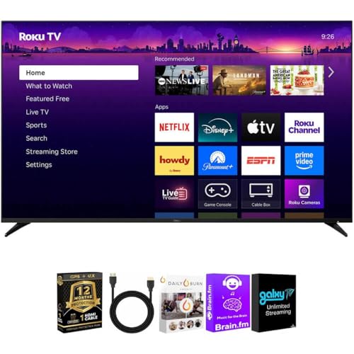 Roku 75R8C5KIT1 75 inch Class Pro Series 4K QLED Mini LED Smart TV Dolby Vision HDR10 Plus 120Hz WiFi Voice Remote HDM