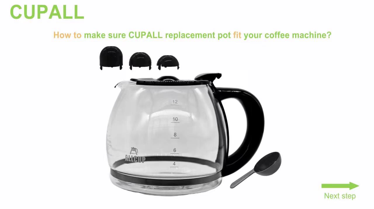 Amazon.com: 12-CUP Glass Replacement Coffee Carafe Compatible with Mr.  Coffee, Black & Decker, Cuisinart and More, Black Close Handle: Home &  Kitchen