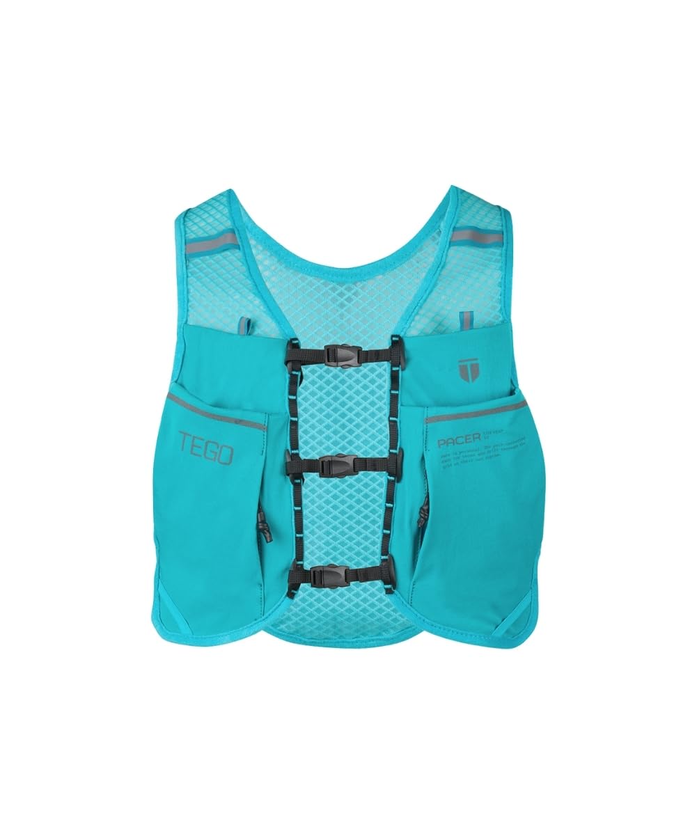 TEGO Pacer Lite Running Hydration Vest | Lightweight Minimalist Running Vest | Compatible with 200 ml / 250 ml / 500 ml Soft Flasks | Reflective | for Running & Training