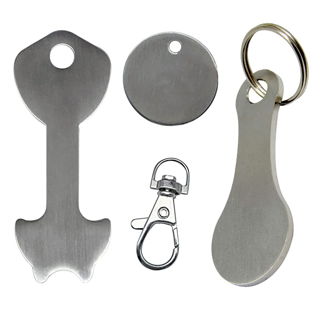 3PCS Shopping Trolley Tokens Removable Trolley Coin Shopping cart Release Key with 1pcs keychain for Shopping Carts