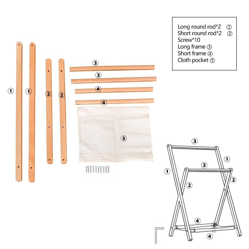 Double Rod Garment Dress up Storage Rack for Livingroom?bedroom?playroom, Folding Beech Wood Baby Clothes Rack,Kids Pets Clothes Toys Storage Hanger Rack Organizer (Log color)