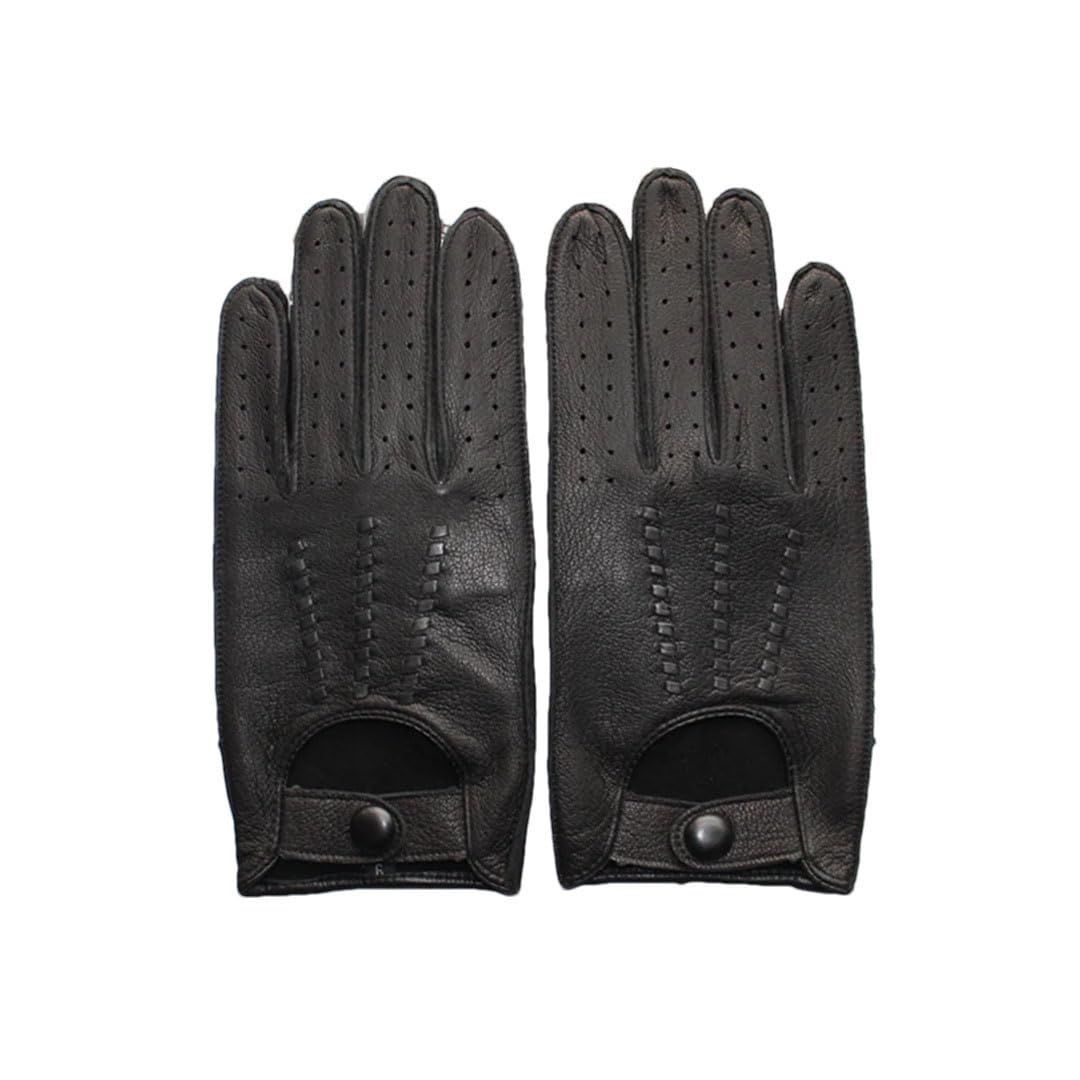 Gants en cuir pour homme - Mince et creux - Respirant - Pour conduite de conduite et moto