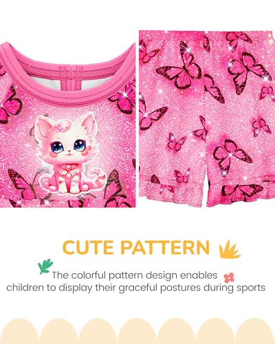 Image of LQSZ Matching Girls & Doll Pajamas Set for Toddler Girls Short Sleeves Cute Outfit Sleepwear