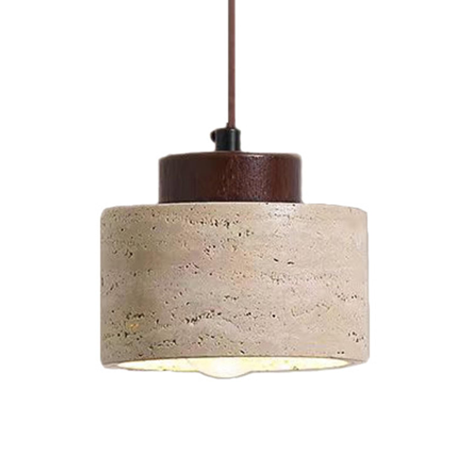 MTNROO Vintage Cylindrical Industrial Pendant Lights Modern Yellow Travertine Hanging Light Japanese Wabi-sabi Style Chandelier Old Style Pastoral Ceiling Lighting Fixture for Foyer Shop Commercial
