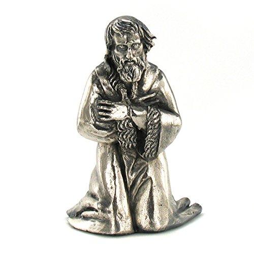 FranquiHOgar Presepe di Natale Nascita - Figurine con bagno in Argento Vintage | 8 statuine: Gesù Bambino, Maria, Giuseppe, Bue, Mula, 3 Re Magi | Fatto a Mano in Spagna