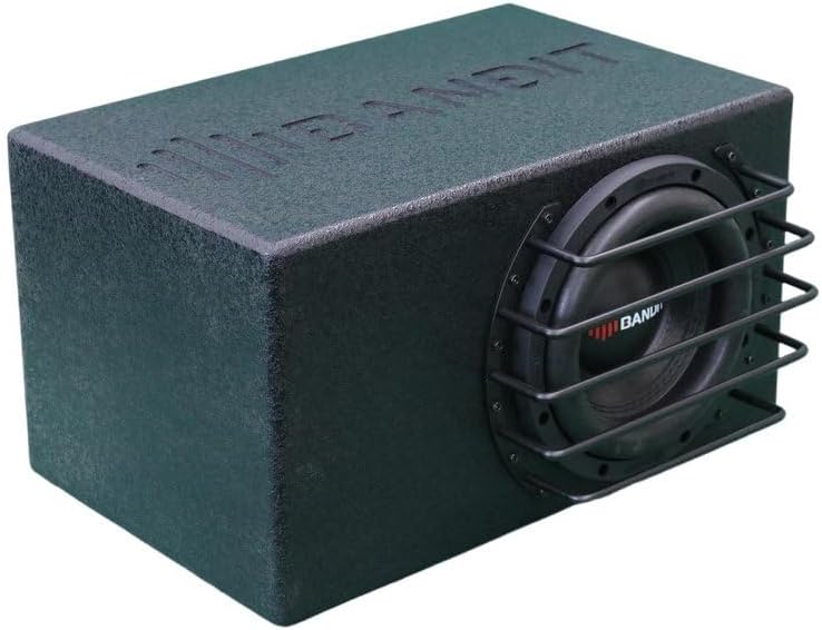 BANDIT8 Despacito Single 8-inch Subwoofer in A Box Cabinet 750 Wrms 1500 Watts Peak with Grill Guard and Two Voice Coils 2 ohms Each