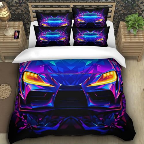 Parure de lit microfibre résistante infroissable fermeture éclair 3D