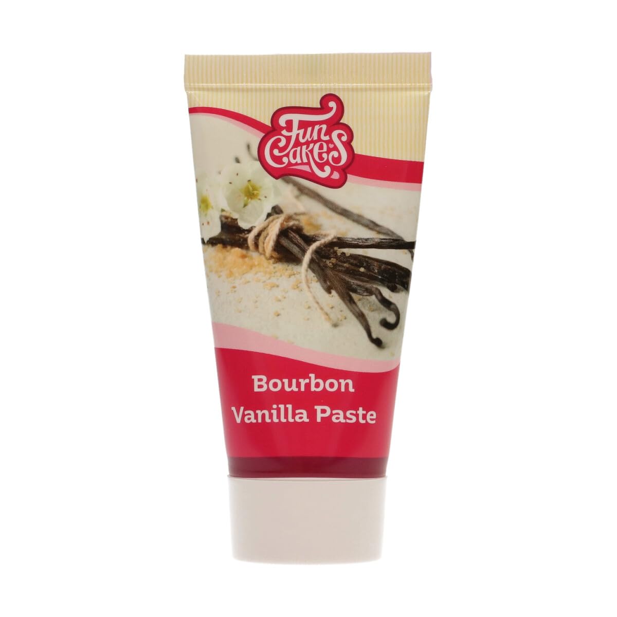 FunCakes Bourbon Vanilla Paste Tube 50 ml, Classic Pastry Flavor, Real Vanilla for Creams, Cakes, Frostings, Cookies, Pies, Halal Certified, Suitable for Vegetarians and Vegans