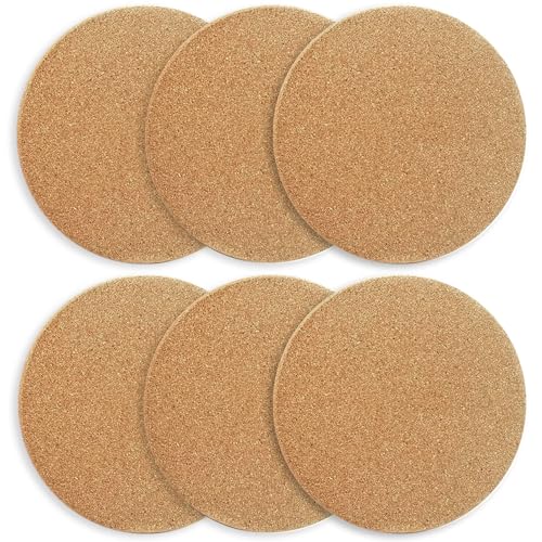 6 Pcs Cork Coaster for Drink Coffee,4 Inch Small Trivets with Lip Heat Resistant Reusable,Multifunctional Cork Board, Hot Pads for Bar Table& Countertop
