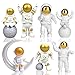 Ornamenti da Astronauta 8 Pezzi Decorazione della Torta di Astronauta,Spazio Figurine Cake Topper per Bambini Compleanno Decorazione della Torta,Statua Astronauta in Resina per Ornamenti Desktop