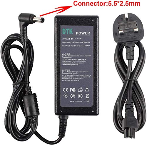 DTK 19V 2.37A 45W Laptop Charger for ASUS Notebook Computer PC Power Cord Supply Lead AC Adapter x550c EEE x555l Connector:5.5 x 2.5mm