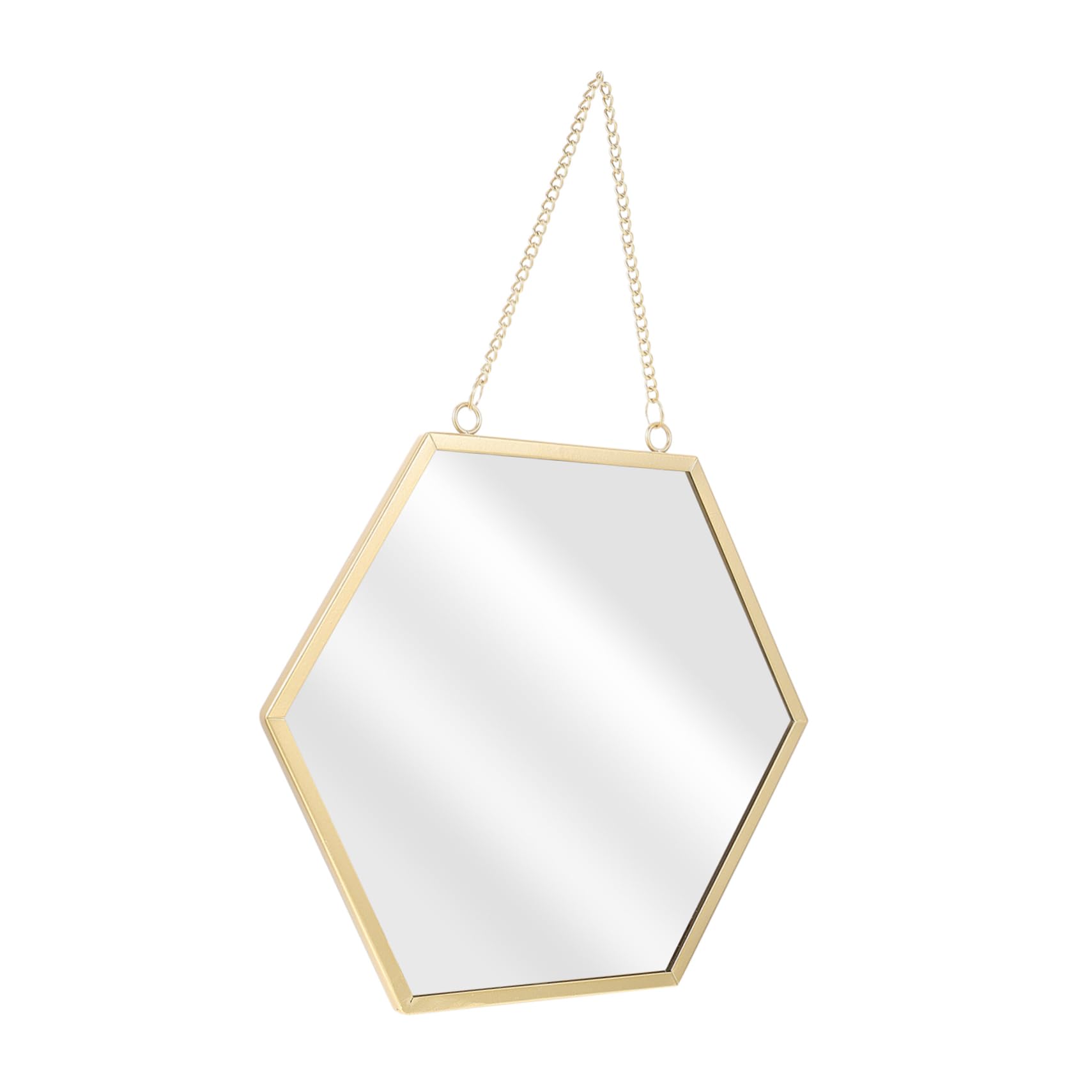Miroir mural hexagonal en fer noir de style moderne pour chambre