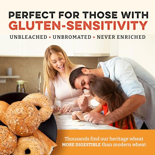 Image of Sunrise Flour Mill Heritage Organic Bread Flour Blend - 5 lbs | Organic Unbleached Bread Flour Easy to Digest with Less Bloating | High Protein, Superior Baking | Smooth, Nutty Flavor (Pack of 2)