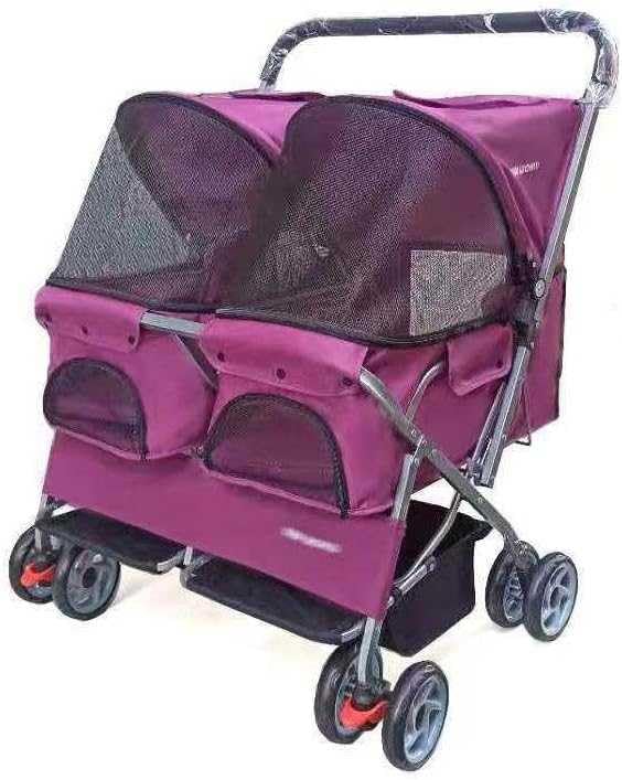 Cochecito para mascotas para perros pequeños y medianos y carro doble