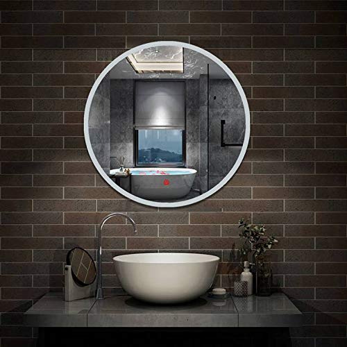 Buy Ribgyov glasso Round Glass Led Wall Mirror for Home and Office