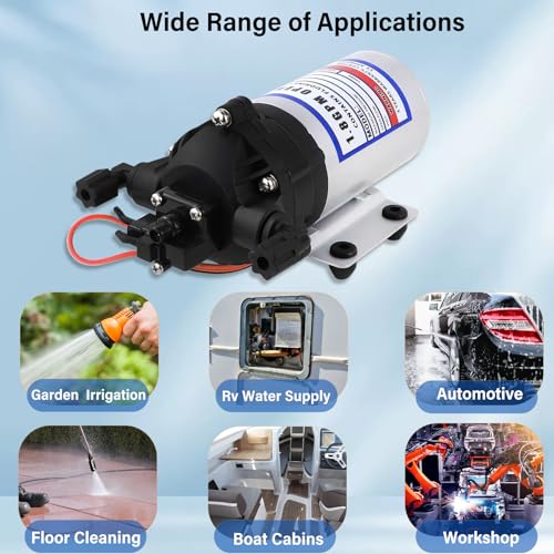8000-543-236 Automatic-Demand Diaphragm Pump,12V DC Water Pump,1.8GPM,50PSI 3/8" NPT Female Port,for Garden Irrigation and Pressure Washing by Etespie - Image 4