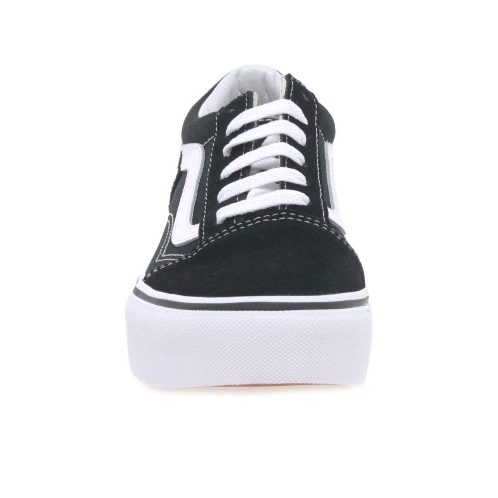 Vans Old Skool Piattaforma Ragazze Suede Lace Up Trainer Scarpe 33 EU Black Suede/True White