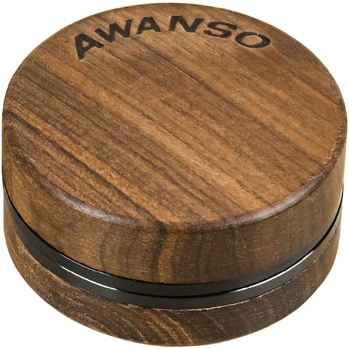AWANSO 2-Piece Grinder, 2.5' Walnut Wood and Aluminum Grinder for Kitchen Spice