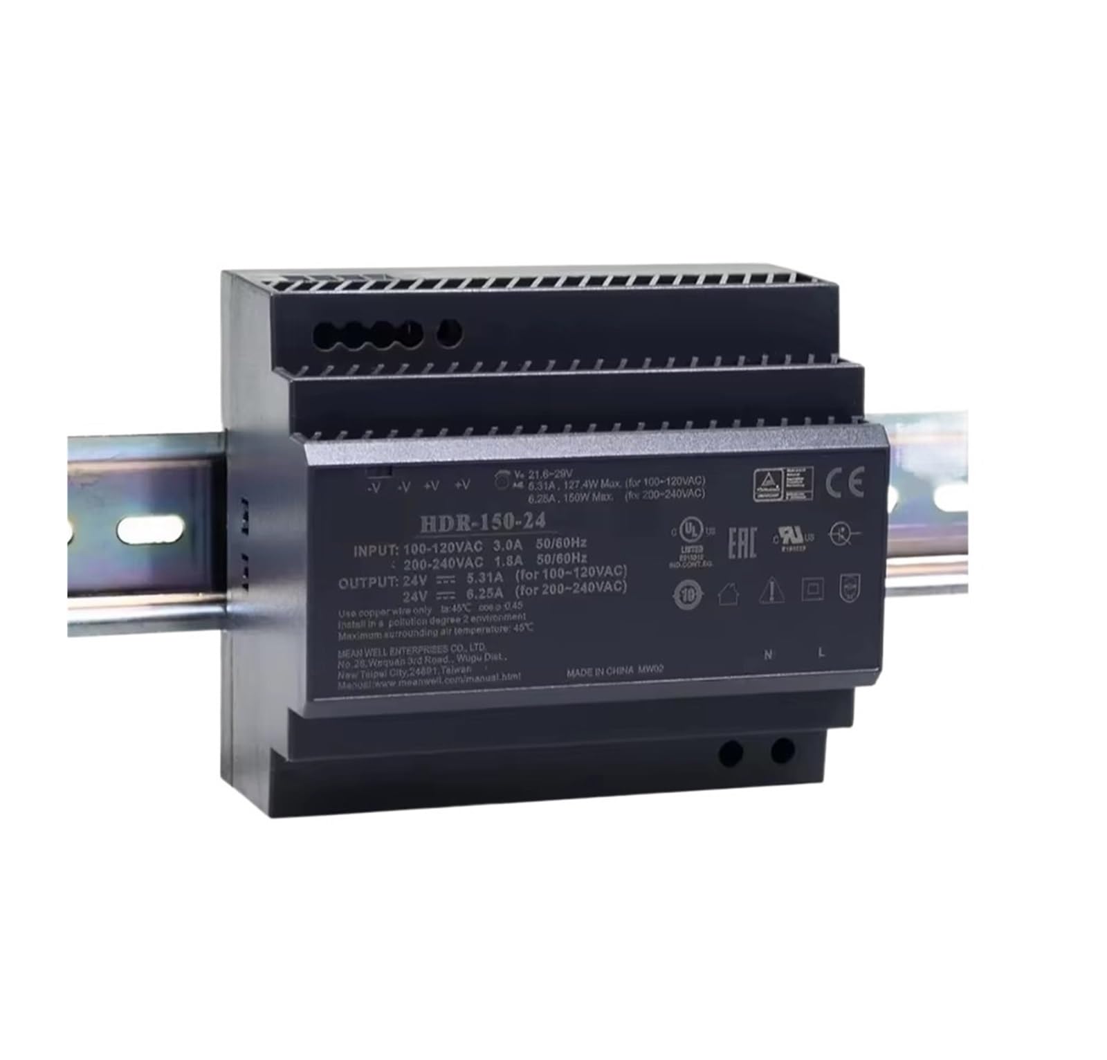 BALYDLUL HDR-150 HDR-150-12V 11.3A HDR-150-15V 9.5A HDR-150-24V 6.25A HDR-150-48V 3.2A 150W Switching power supply(HDR-150-48)