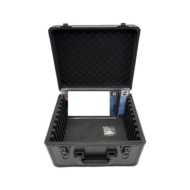 Dermonem 36x25x29cm For CGC 10 Slots Aluminium Alloy Portable Graded Comic Book Storage Box Case Holder with Lock
