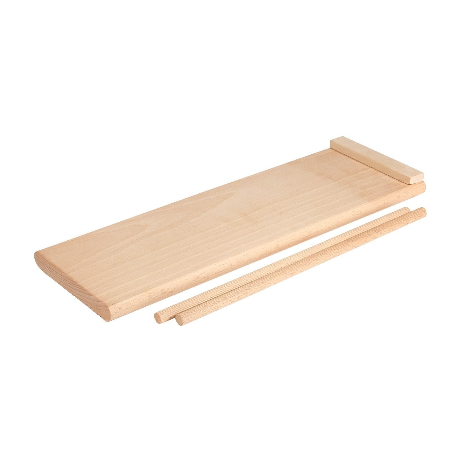 Rigagnocchi Wooden or Garganelli and Dumpling Board with Stop and Two Small Chopsticks - 12 x 37 cm, Brown - Image 3