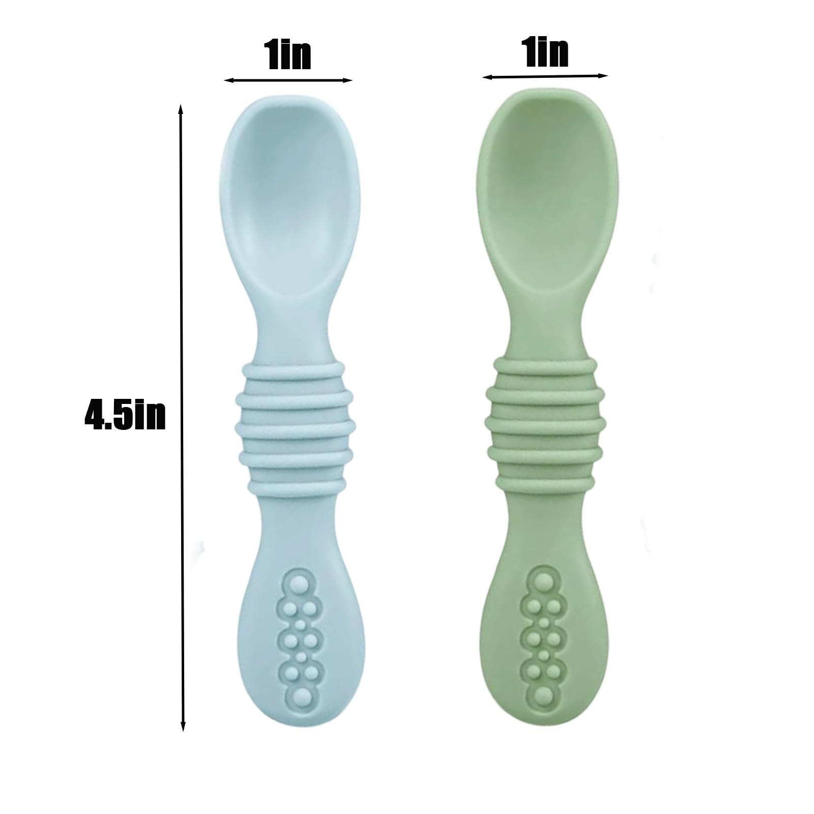 PandaEar Lot De 2 Assiettes Bébé En Acier Inoxydable Avec Ventouse Et 2 Cuillères, Set D’Alimentation Pour Bébé Et Tout-Petit, Assiettes Compartimentées Pour La DME, Sans BPA (Bleu/Vert)