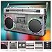 ION Audio Retro Glow Boombox - Deluxe Stereo AM/FM Radio Cassette Dual Speakers with Full-Range Bass