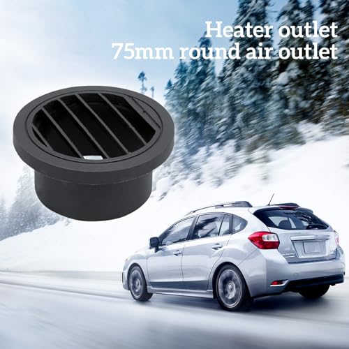 ALI2 Auto Heizung Luftkanal Entlüftung Auslass ABS-Kunststoff Lüfterheizung Luftauslass Standheizung Auspuffkappe Entlüftungskappe Drehbare Runder Flachkopf 75mm Air Vent Outlet