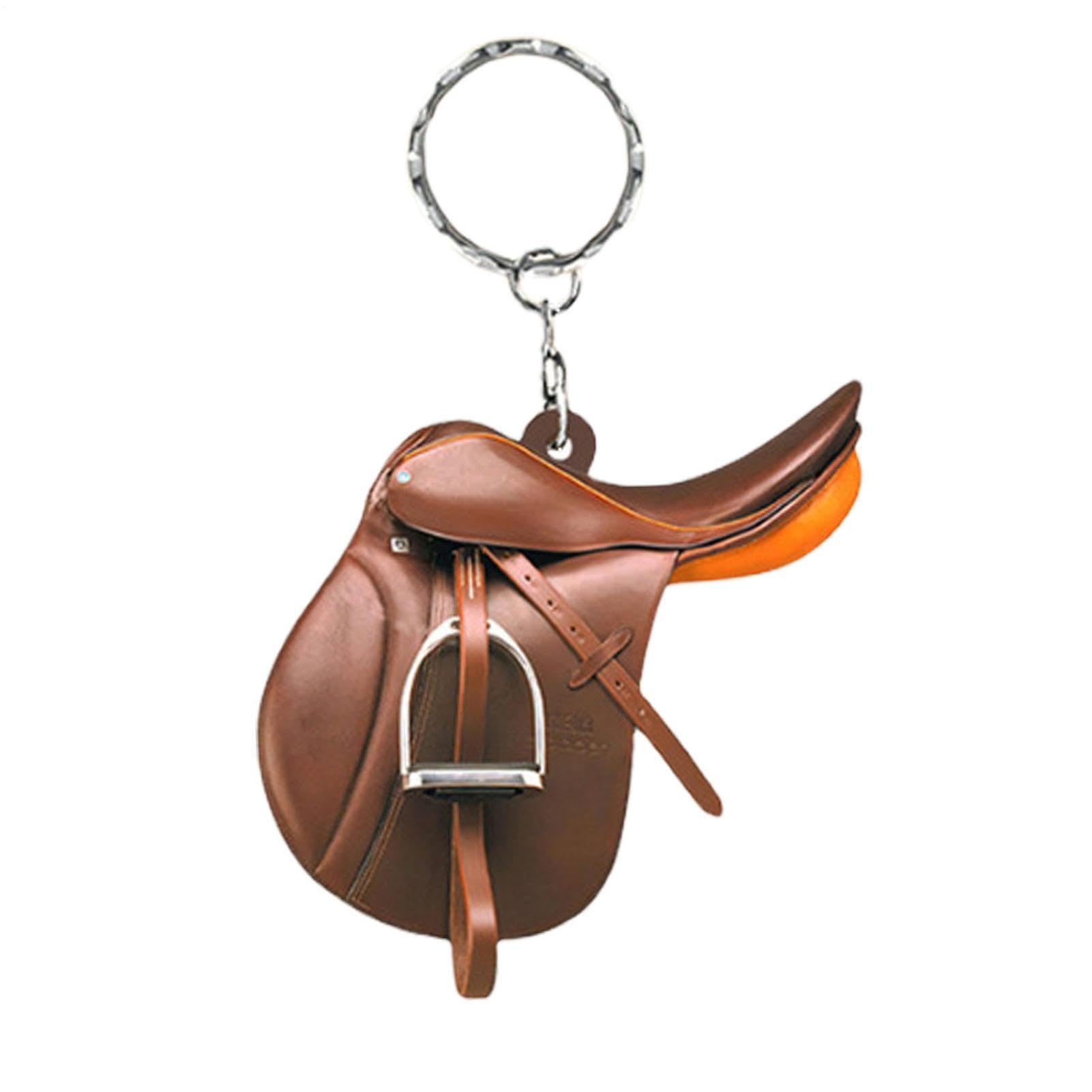 Llavero De Silla De Montar: Elegante Colgante De Llave De Caballo, Diseño De Silla De Montar Plana Elegante, Occidental + Duradero, Material Resistente De Aleación Certificado, para ESP
