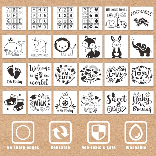 69 Pcs Baby Bib Bodysuit Baby Shower Set Baby Shower Game Sign Baby Feeder Bib Newborn Bodysuit Fabric Marker3