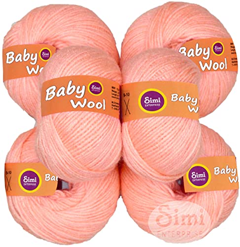 Image of 100% Acrylic Wool Baba 12 Pc Baby Wool 4 ply Wool Ball Hand Knitting Wool /Art Craft Soft Fingering Crochet Hook Yarn-WArt-ID