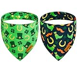THLOH Bandanas para perro del día de San Patricio con botón a presión,