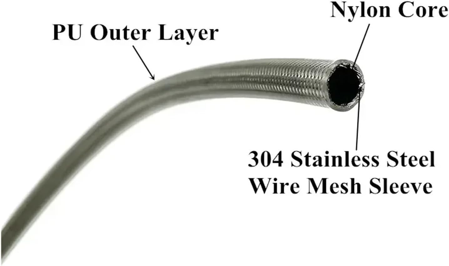 2m/6.5ft AN3 Stainless Steel Braided Motorcycle Hydraulic Brake Line Nylon Clutch Oil Fuel Hose Tube Pipe Bike ATV Moped(Blue 2M)