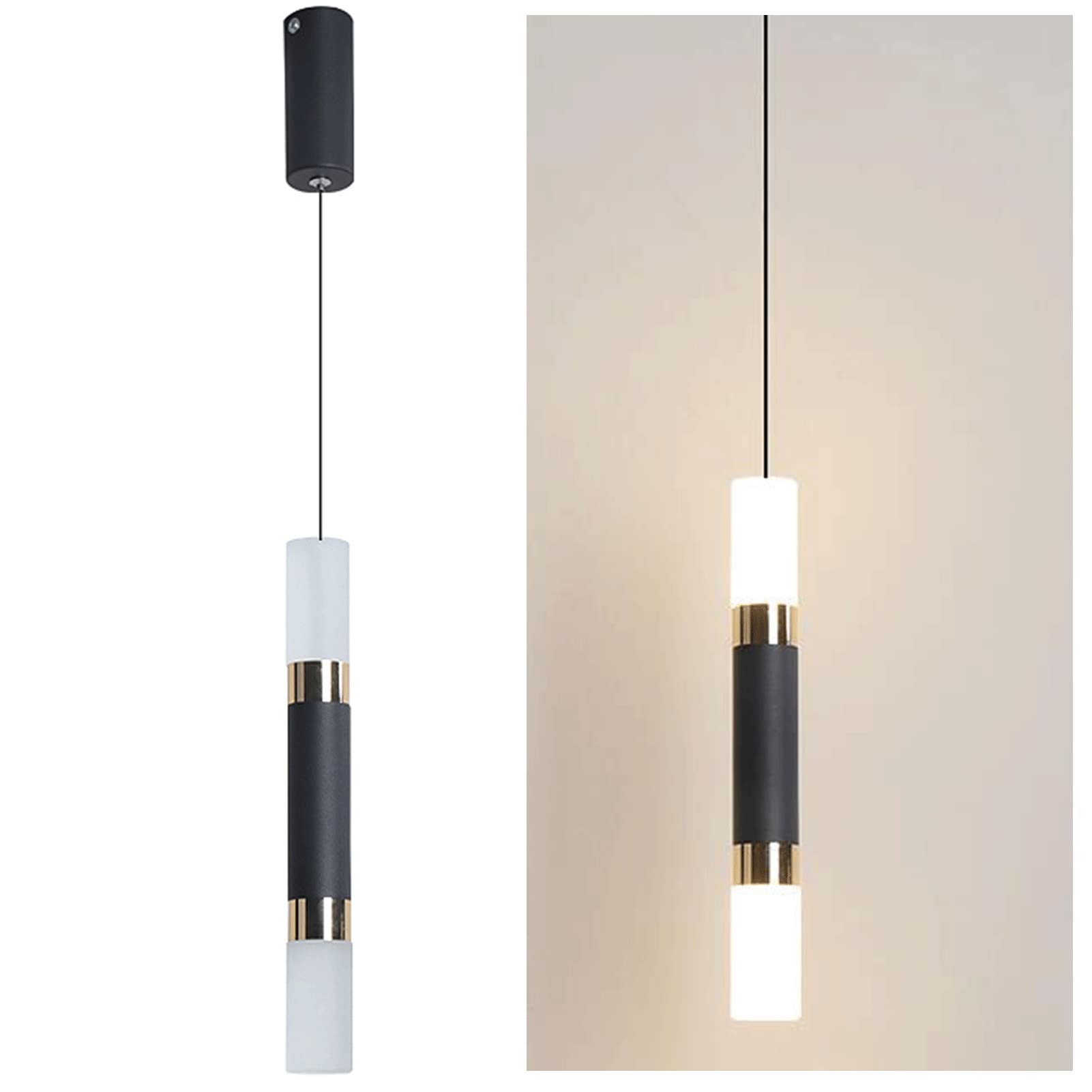 Luminaire suspendu à intensité variable lustre noir réglable