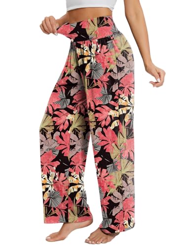 Image of Gracyoga Wide Leg Yoga Pants for Women Casual Loose Cozy Sweatpants High Waisted Lounge Pajama Flowy Pants With Pockets