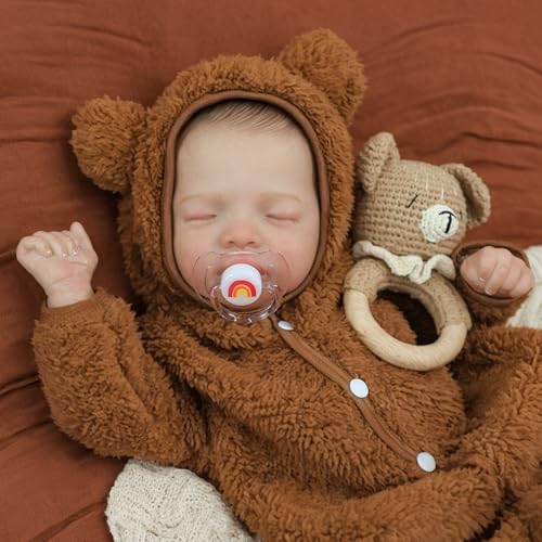 Muñeca bebé realista SCOM 20 pulgadas con 7 accesorios miniatura 6