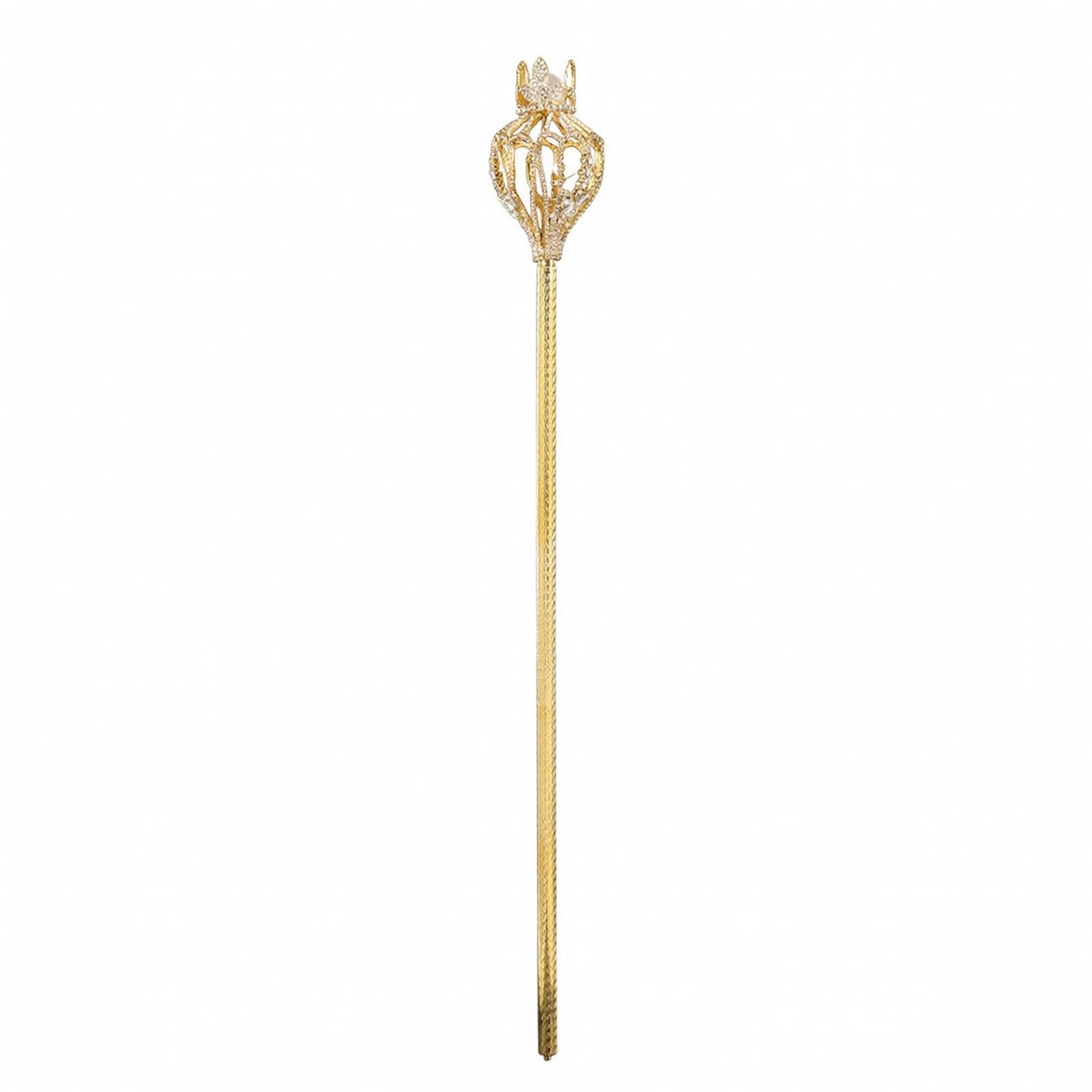 Bacchetta Cosplay in Rame Dorato Ideale Come Regalo Bacchetta delle Fate con Testa a Motivo Floreale di per Cosplayer, Bambini, 90x8cm