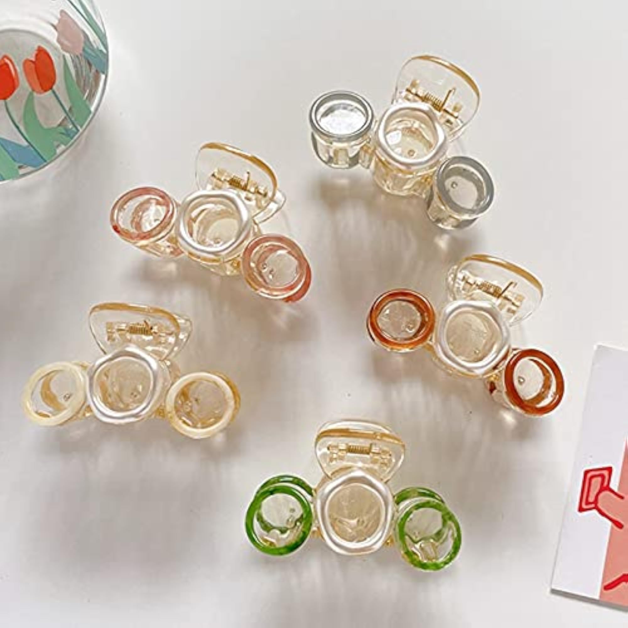 5PCS Elegant Strong Hold Clear Hair Clamp Clips