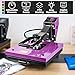 sopbost Heat Press Machine 15 x 15 inch Digital Sublimation Transfer Machine Clamshell Creative Pattern DIY Heat Transfer Machine for T-Shirt Canvas Bags Pillows, Bright Purple
