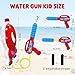 Minaso Backpack Water Gun for Kids, Superhero Squirt Gun, 1.3L Cartoon Summer Outdoor Toys with Adjustable Straps for Swimming Pool Backyard Beach Water Fight Game (Red)