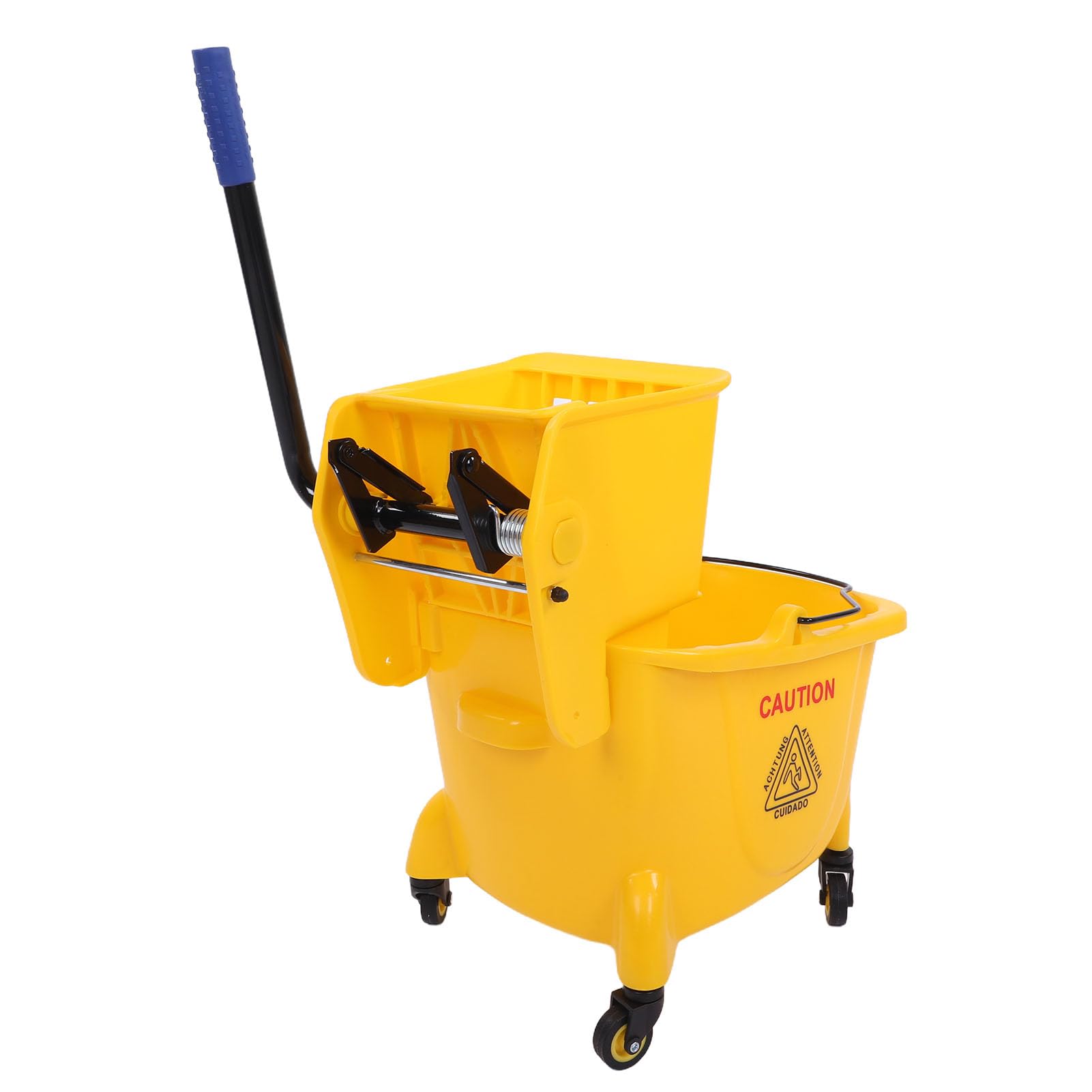 banapoy Cubo para Fregona Comercial, Cubo para Fregona con Ruedas, Escurridor Lateral de Alta Resistencia de 24 Litros, Carro de Limpieza de Suelo Industrial Portátil con Ruedas de 360° para el Hogar,