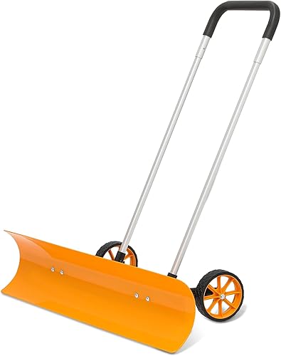 MoNiBloom Pala empujadora de nieve con ruedas para entrada, 37.5 pulgadas de ancho y 9.5 pulgadas de altura, pala de aluminio para quitanieves de disponible en Yaxa Venezuela