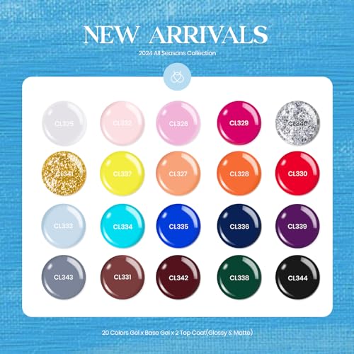 Image of Beetles Gel Nail Polish Set - 20 Pcs Neon Nail Gel Polish Set Soak Off Uv LED Gold Sliver Glitter Nail Polish Kit Blue Pink Black White Uv for Nail Art Salon Gift for Women