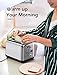 Holife Toaster 2 Slice, Stainless Steel Toaster Bagel Toaster with Digital Display, 6 Shade Settings, Bagel/Defrost/Cancel/Reheat Function, 1.5 inch Extra Wide Slot, 900W