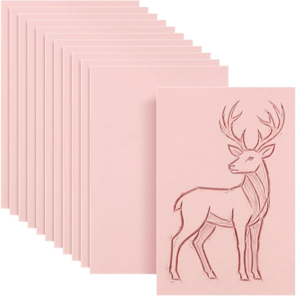 12 Bloques de Linóleo de Caucho de 10 X 15 cm para Grabado: Kit Completo para Tallar Sellos, Ideal para Impresión en Linóleo y Bricolaje.