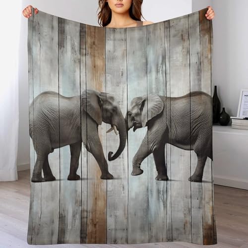 Couverture flanelle imprimé éléphant, idée cadeau idéale