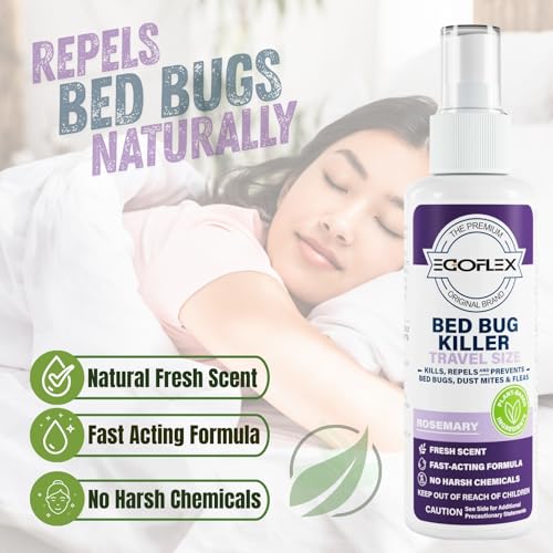 Image of 3-Pack Bed Bug Killer Spray - Travel Size TSA Approved - Repels Bed Bugs, Dust Mites, Lice & Fleas with Natural Essential Oils - Travel Essentials for Women - 3 Fl Oz