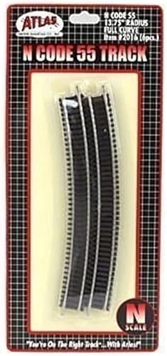 N Code 55Níquel Plata 13.75" Radius Full Sección Track (6) Atlas Trenes