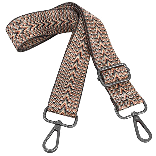 Image of Adjustable Handbag Strap Wide Purse Strap Replacement Shoulder Crossbody Bag Strap (Khaki V2+ Black Metal)
